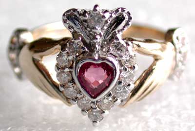 Ruby claddagh engagement on sale ring